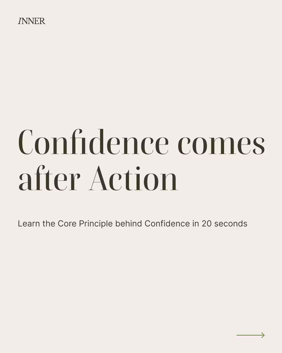 Instragram Post. Confidence comes after Action